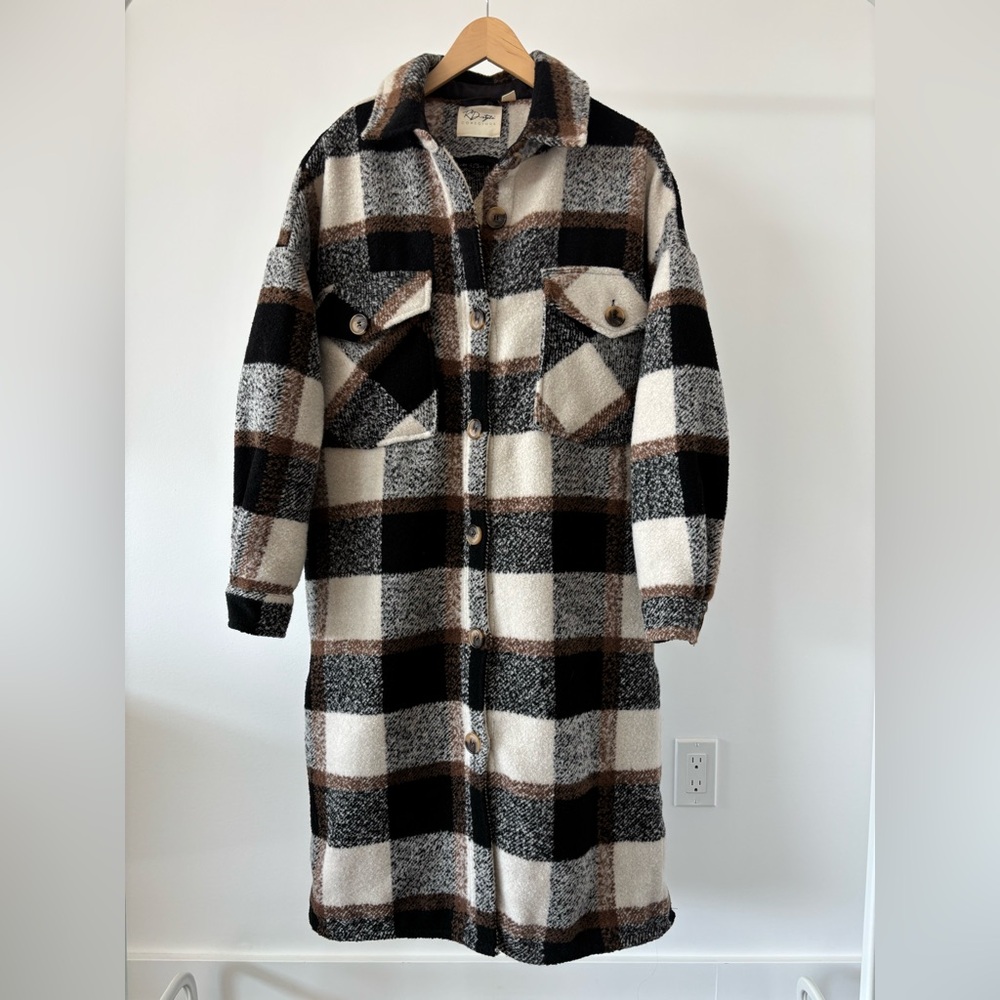 | RD Style Conscious | Long Plaid Oversize Shacket/Coat